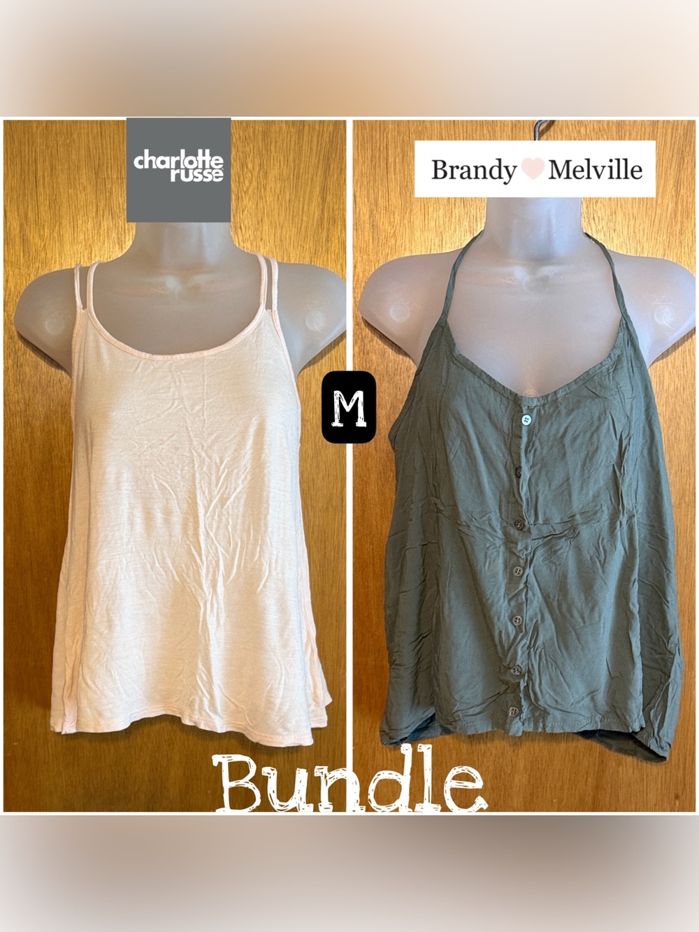 Charlotte Russe & Brandy Melville Sleeveless Top Bundle sz M